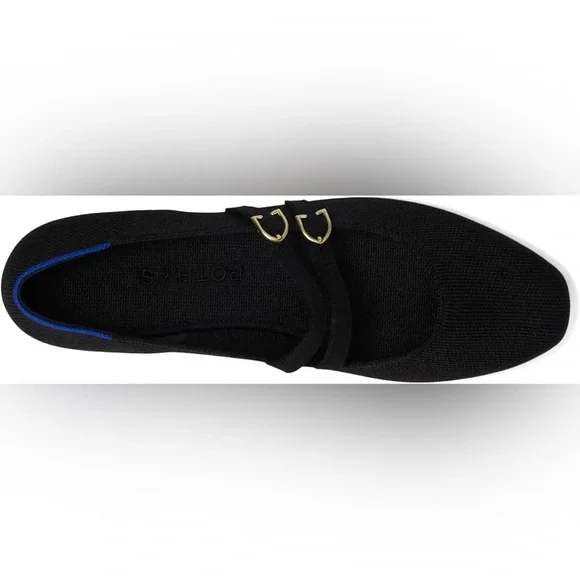 ROTHY’S THE DOUBLE BUCKLE MARY JANE FLAT, BLACK, SIZE 8 - Picture 3 of 3